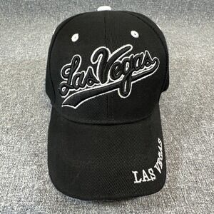 Las Vegas Script Logo Black Snapback Baseball Cap Hat Embroidered OSFA